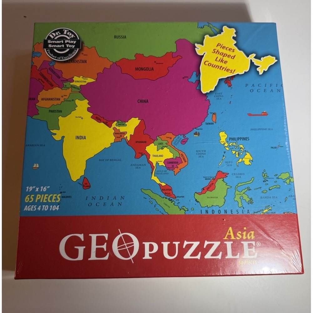 New World Geo Puzzle Asia Dr. Toy Educational Toy Sealed NIB